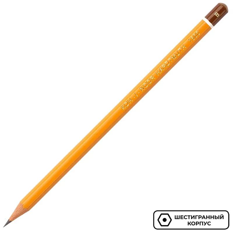 Карандаш чернографитный KOH-I-NOOR 1500/B б/ласт, Чехия