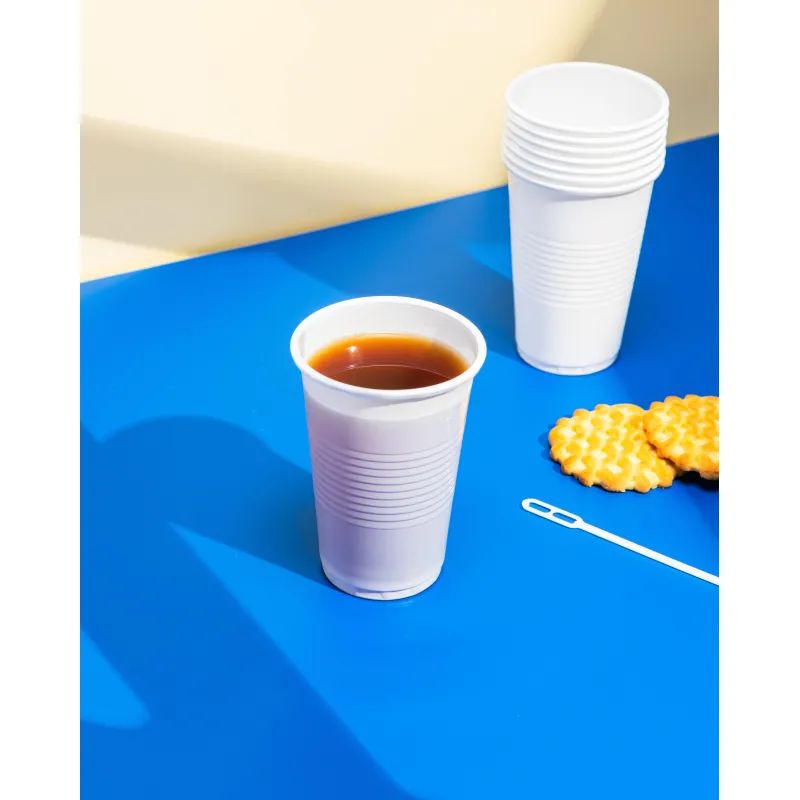 Стакан одноразовый 200мл белый, для хол/гор., КОМУС ПП 100шт/уп