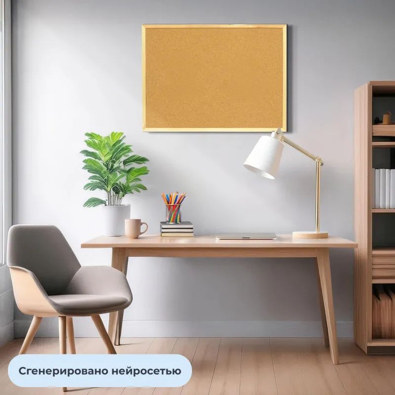 Доска пробковая 45х60 Attache Economy деревян. рама Россия