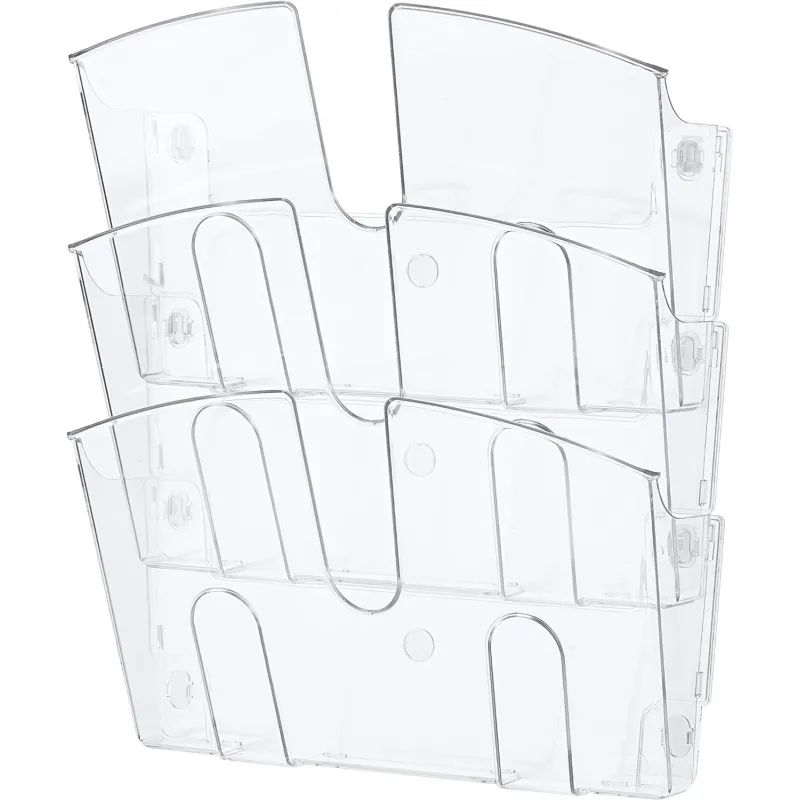 Лоток настенный Attache 3 отделения А4 горизонтальные прозрачный