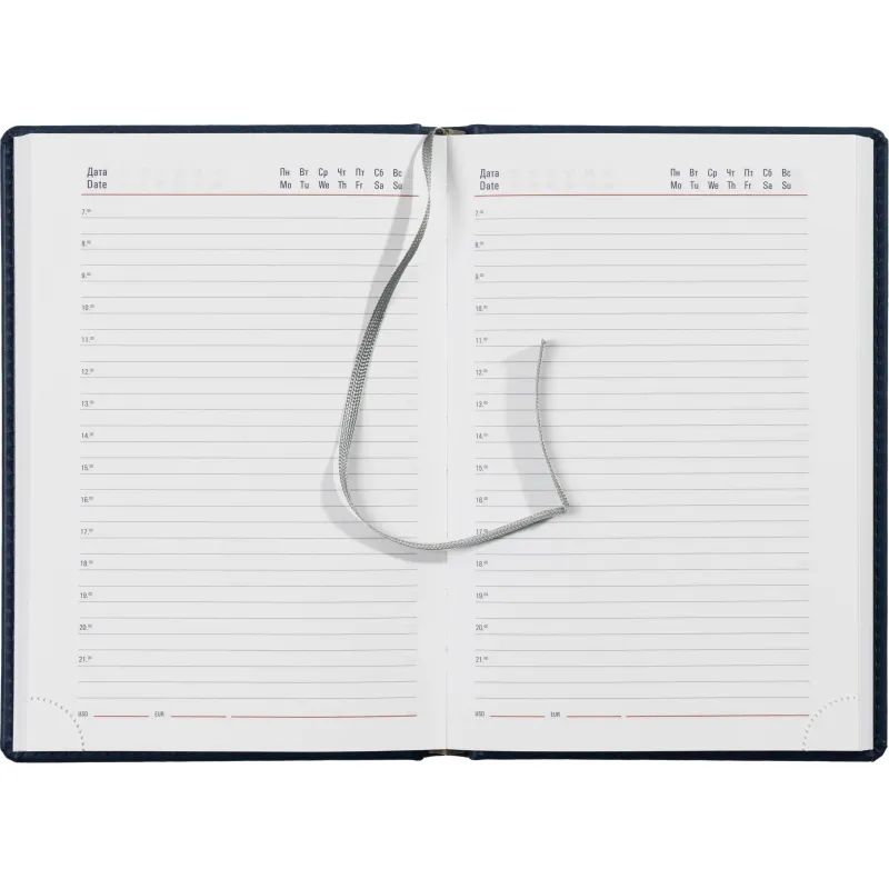 Ежедневник недатированный синий,А5,143х210мм,176л,ATTACHE Сиам