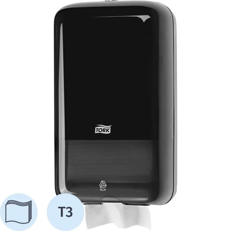 Диспенсер для туалетной бумаги листовой Tork Т3 556008 черный