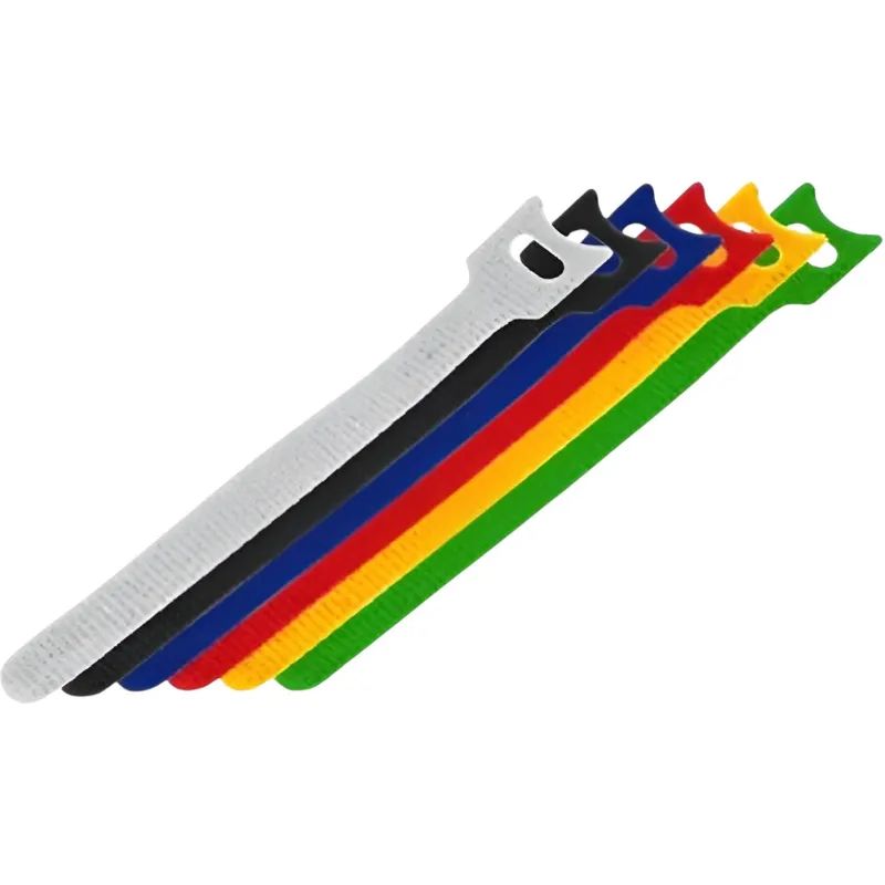 Стяжка (хомут) на липучке 150 мм х 12 мм, 12 шт, Rexant, разноцв, 07-7150