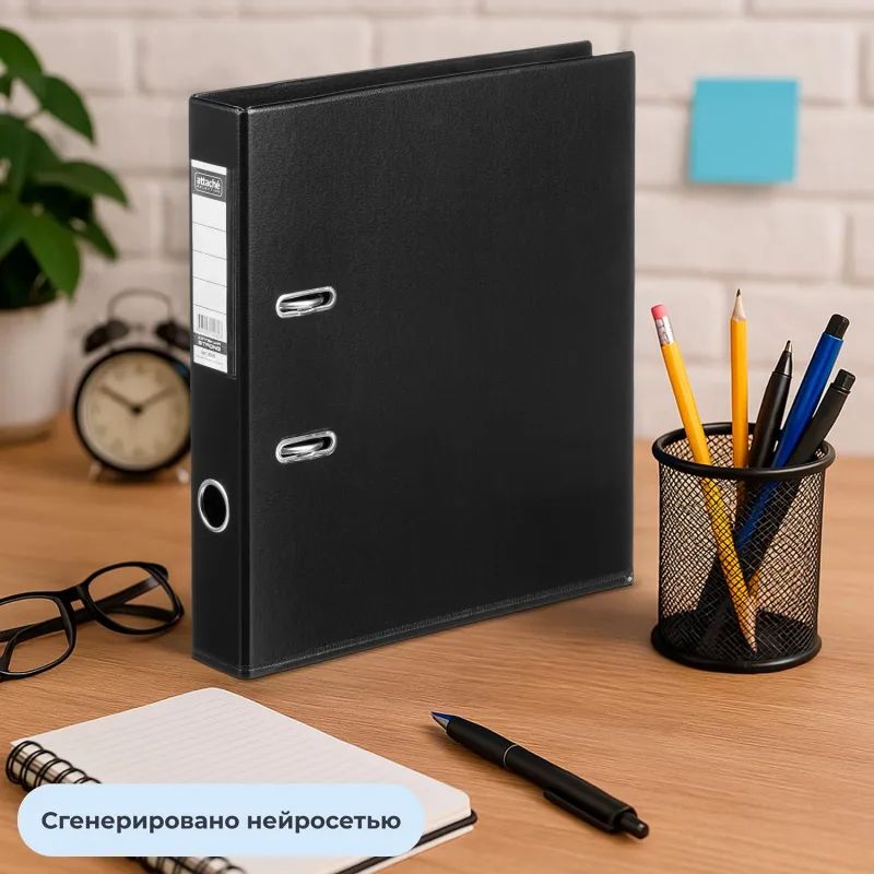 Папка-регистратор Strong Line 50мм, черный, ПБП2, карм.кор