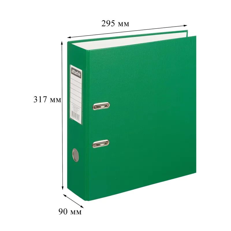Папка-регистратор с арочн.мех.AttacheSelection Экономи 90мм,зел,ПБП1,карм.к