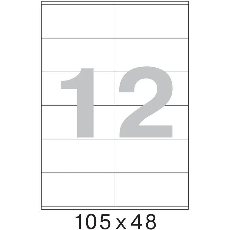 Этикетки самоклеящиеся 105х48 мм/12 шт. на листе А4 (25л.)