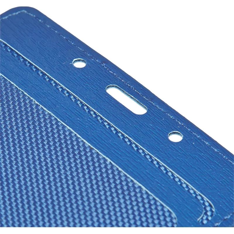 Бейдж Promega office горизонт. 90х54, синий металлик, PU, Т-814Н