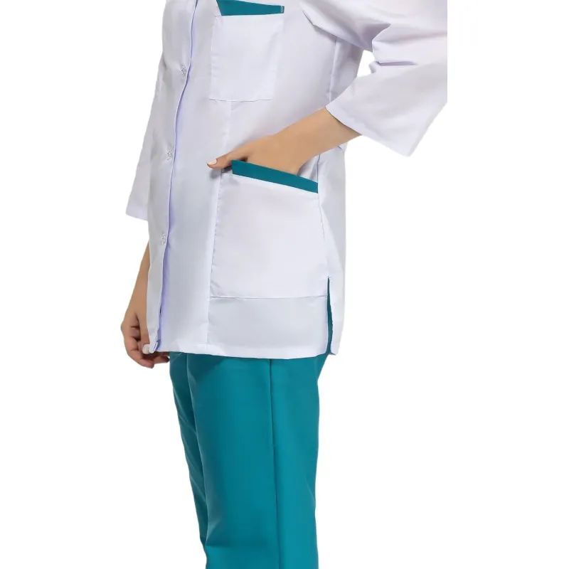 Костюм для медицинского персонала м01-КБР жен. цв.бел/бир (р.40-42) 170-176