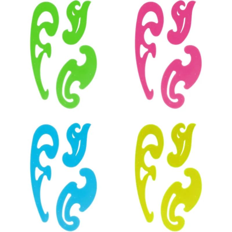 Трафарет набор лекал 25см,17см,12см, NEON Cristal цвет ассорти ЛК02