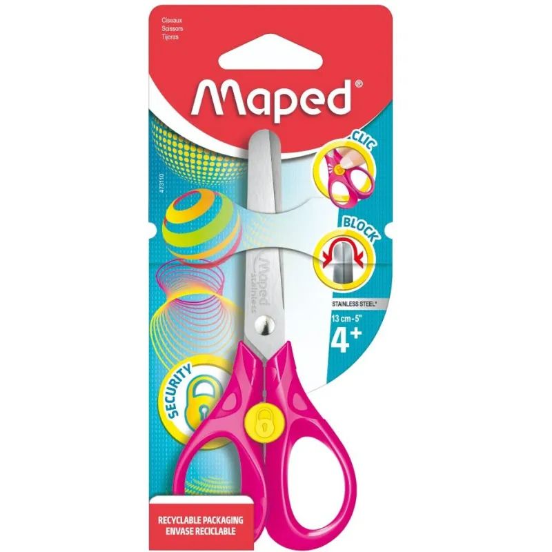 Ножницы Maped SECURITY 3D 130мм, эргоном.пластик. ручки,ассорти,473110