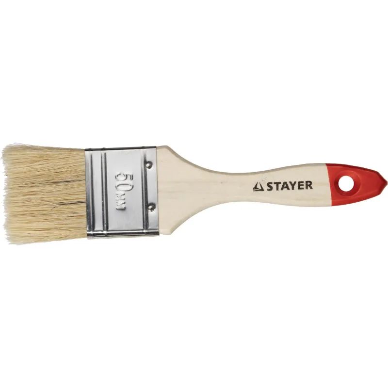 Кисть плоская 2&quot;/50 мм, натур.щетина STAYER 0101-050