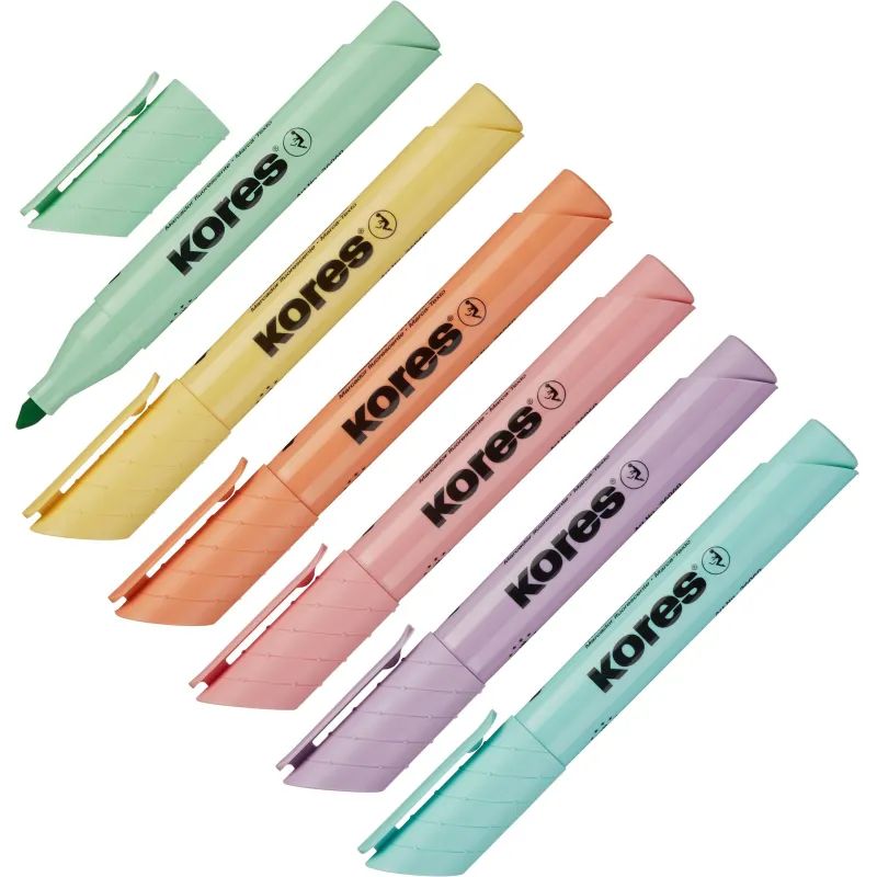 Набор текстовыделителей Kores High Liner Plus пастель 6цв.36060.01