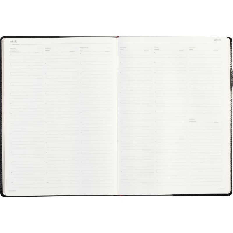 Еженедельник недатированный черный,кожа,A4 64л,Br.V.PROFY 3-098/02