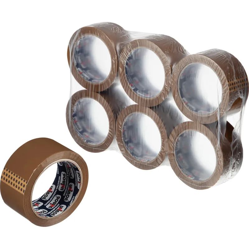 Клейкая лента упаковочная UNIBOB 700 48мм х 66м 47мкм, коричневая, 36шт/уп