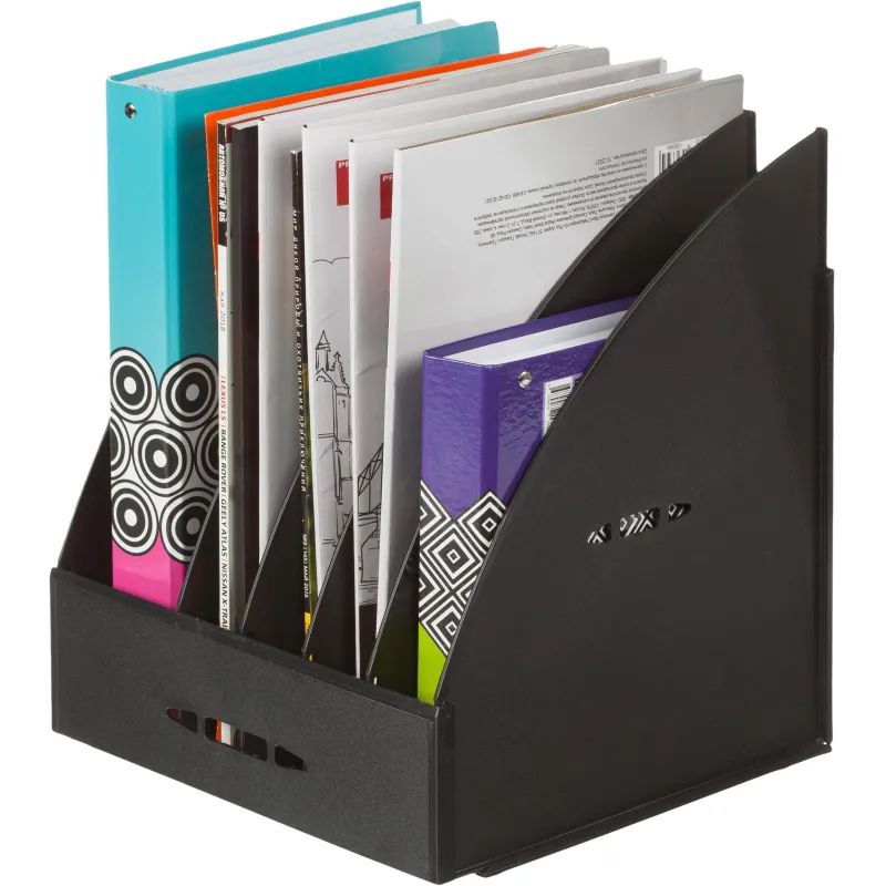 Лоток вертикальный для бумаг Attache сборный черный 5 отд.,240мм