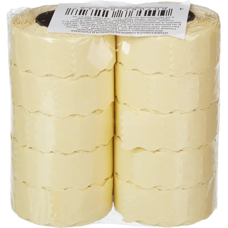 Этикет-лента 22х12 белая волна 1000шт/рул 10рул/уп