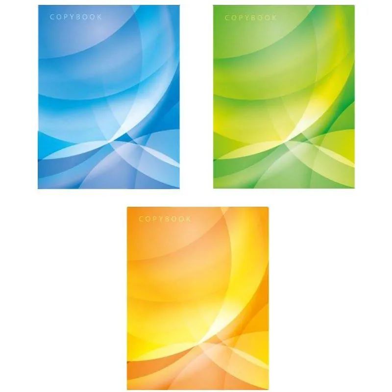 Тетрадь общая А4,96л,кл,скоб,блок-офсет-2 Attache Сфера син/зелен/жел васс