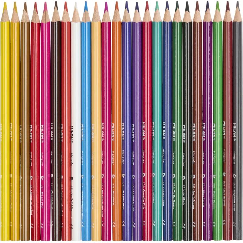 Карандаши цветные 24цв 3-гран Milan, 0722324