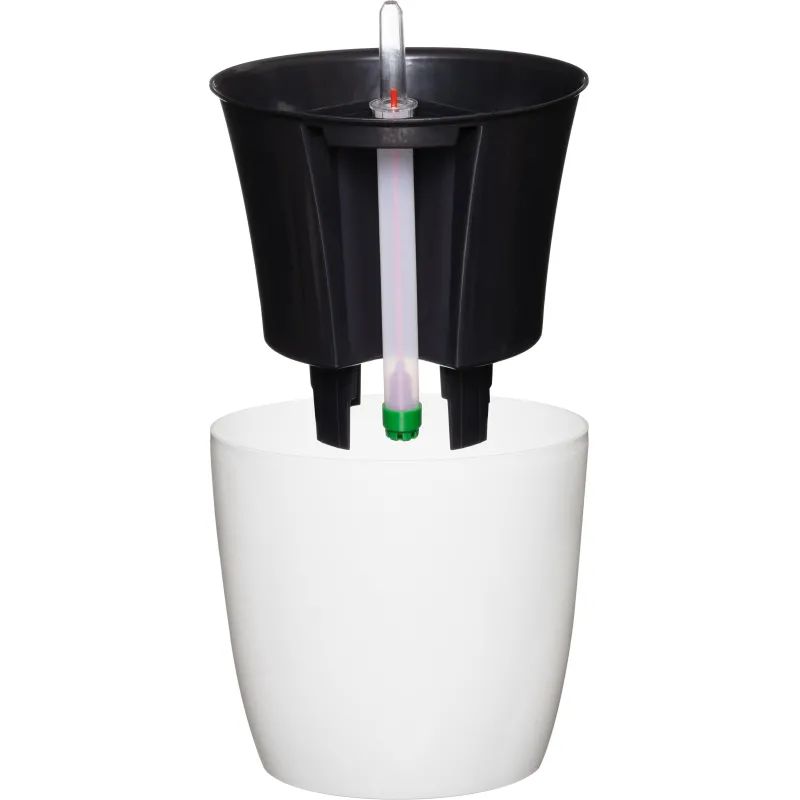 Горшок цветочный с автополивом КОМФОРТ 3,5л белый ПИ-25-9ТХ