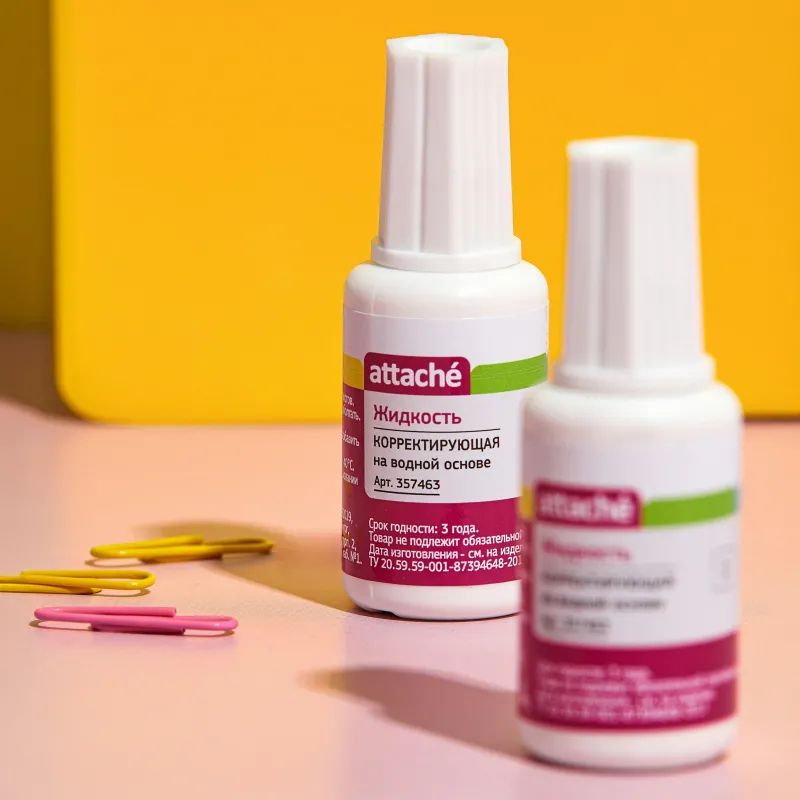 Корректирующая жидкость Attache 20мл на водной основе, кисточка
