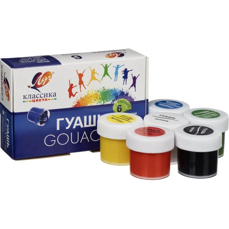 Гуашь 6цв.,Луч Классика,банка 20 мл