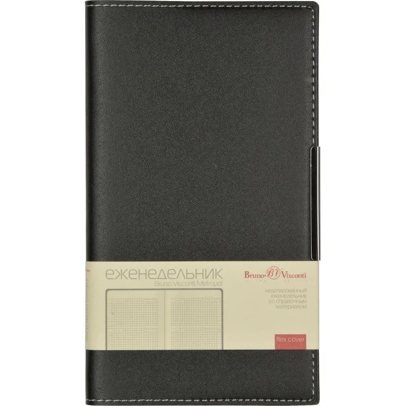 Еженедельник недатированный черный А6METROPOL 3-492/03