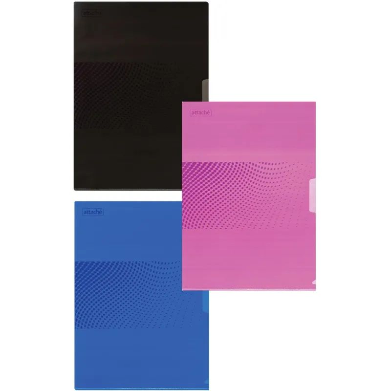 Папка уголок А4, 180мкм, Attache Digital ассорти, 6 шт.уп.