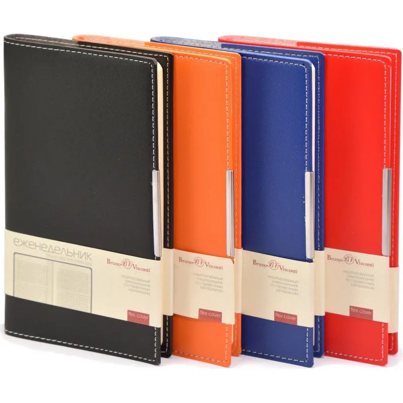 Еженедельник недатированный красный А6  METROPOL, 3-492/02