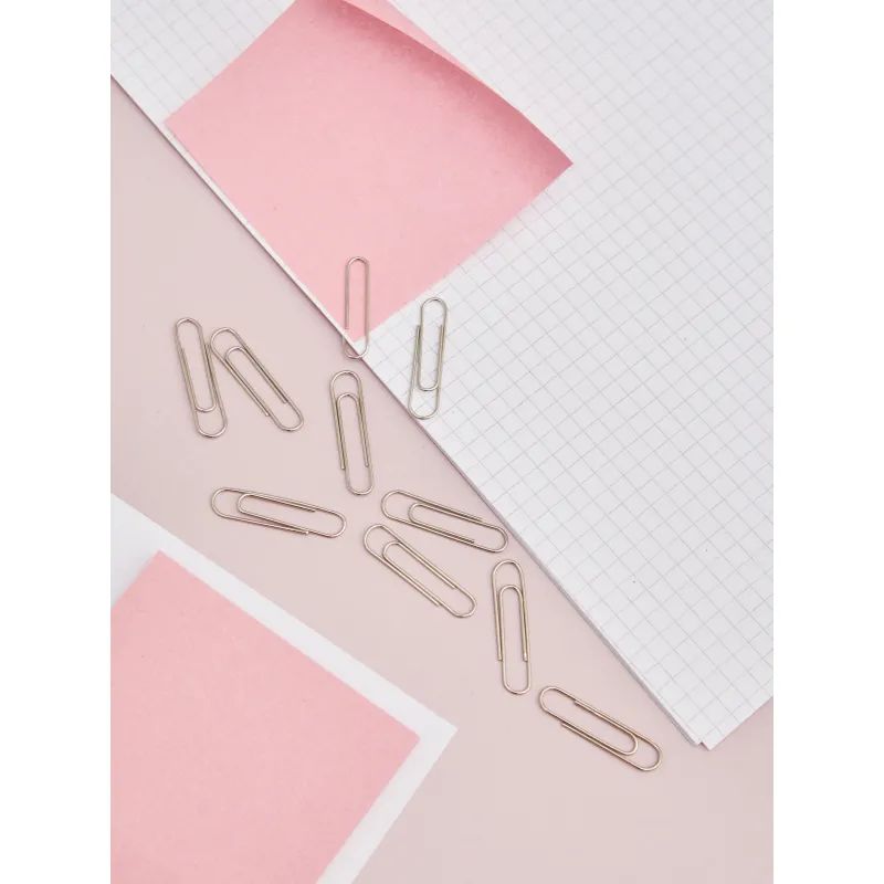 Скрепки КОМУС никелированные, 33 мм, негофрированные, 100 шт/уп