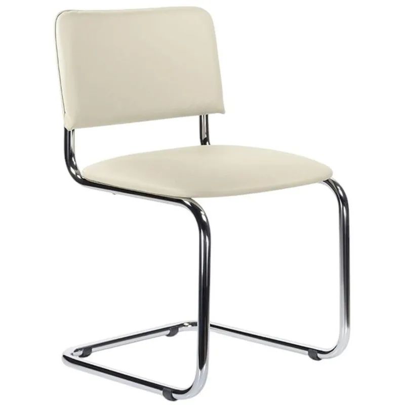 Стул UP_конференц Silwia (Сильвия)  каркас хром, к/з бежевый Z21