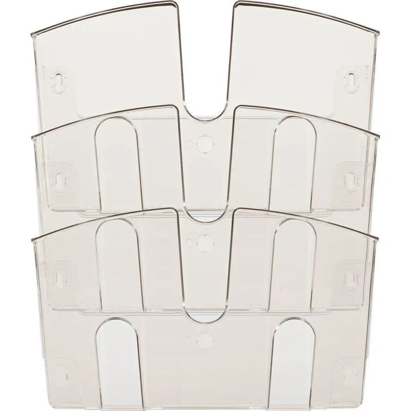 Лоток настенный Attache 3 отделения А4 горизонтальные дымчатый