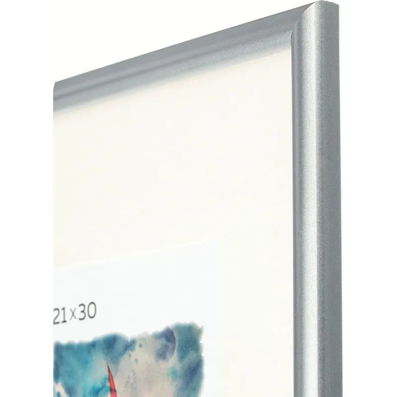 Рамка с паспарту, пластик, 21х30, серебр. цвет  51