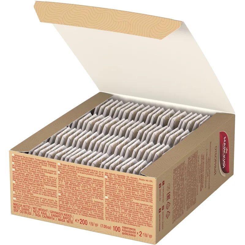 Чай Майский Отборный черный в пакетиках 2гx100шт 724403