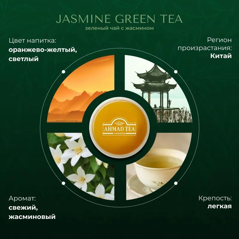 Чай Ahmad Green Jasmine Tea зеленый 100пак/уп 475-08