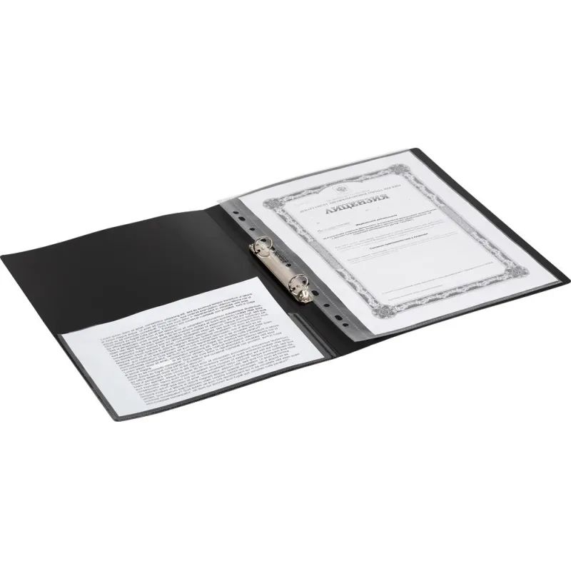 Папка на 2-х кольцах пласт. 17/32мм А4 ATTACHE F502/07 черная Р