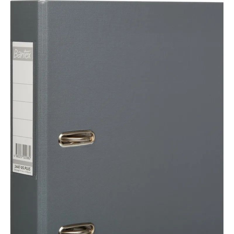 Папка-регистратор ECONOMY PLUS, 50мм, серый,ПБП1, карм.кор.,мет.уг