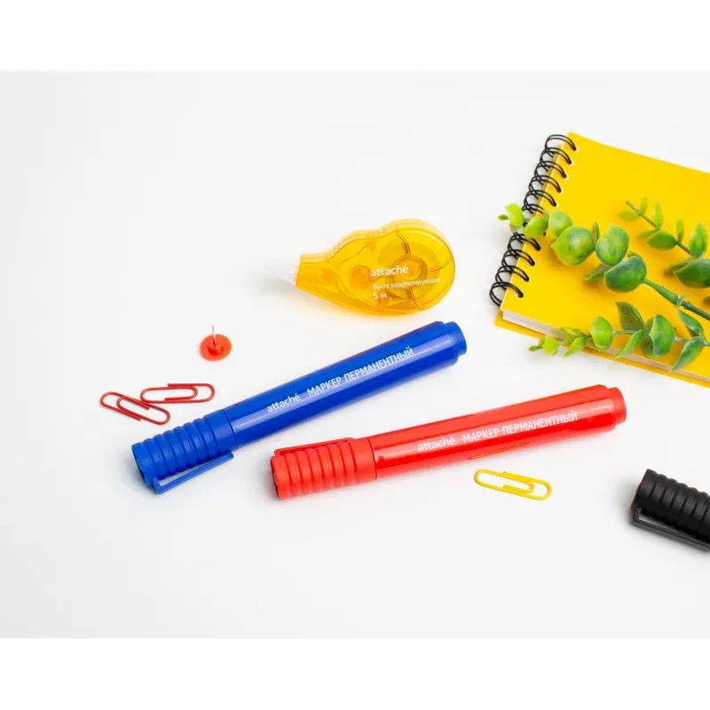 Маркер перманентный универсальный Attache Economy красный 2-3 мм