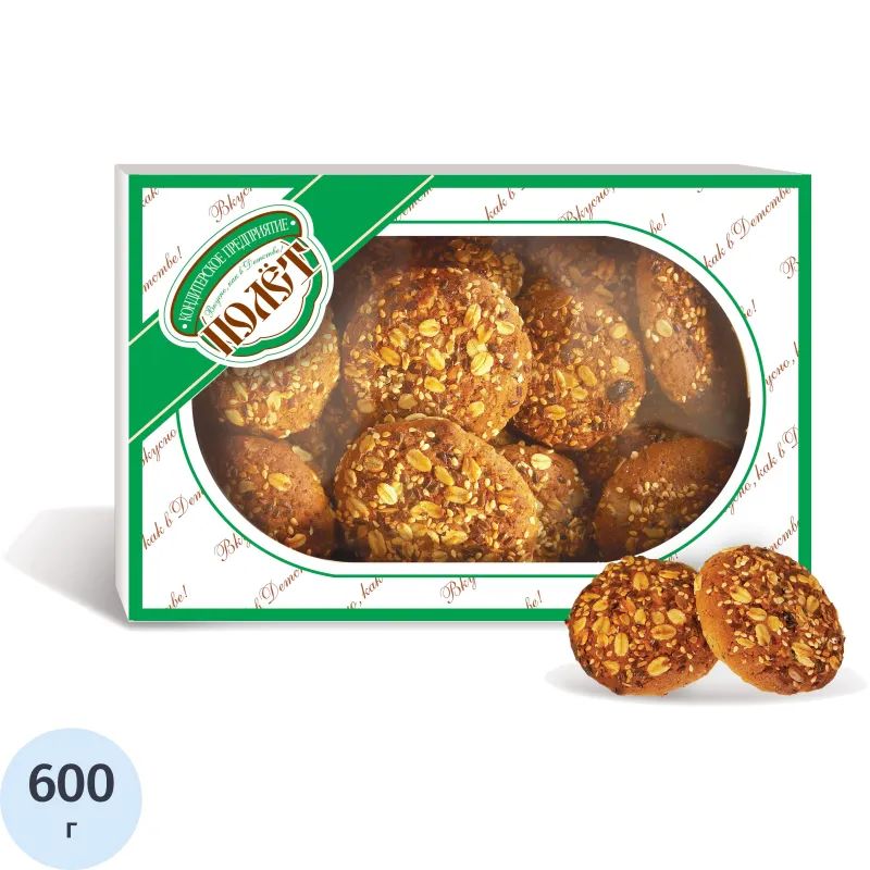 Печенье овсяной Полет пять злаков, 600г