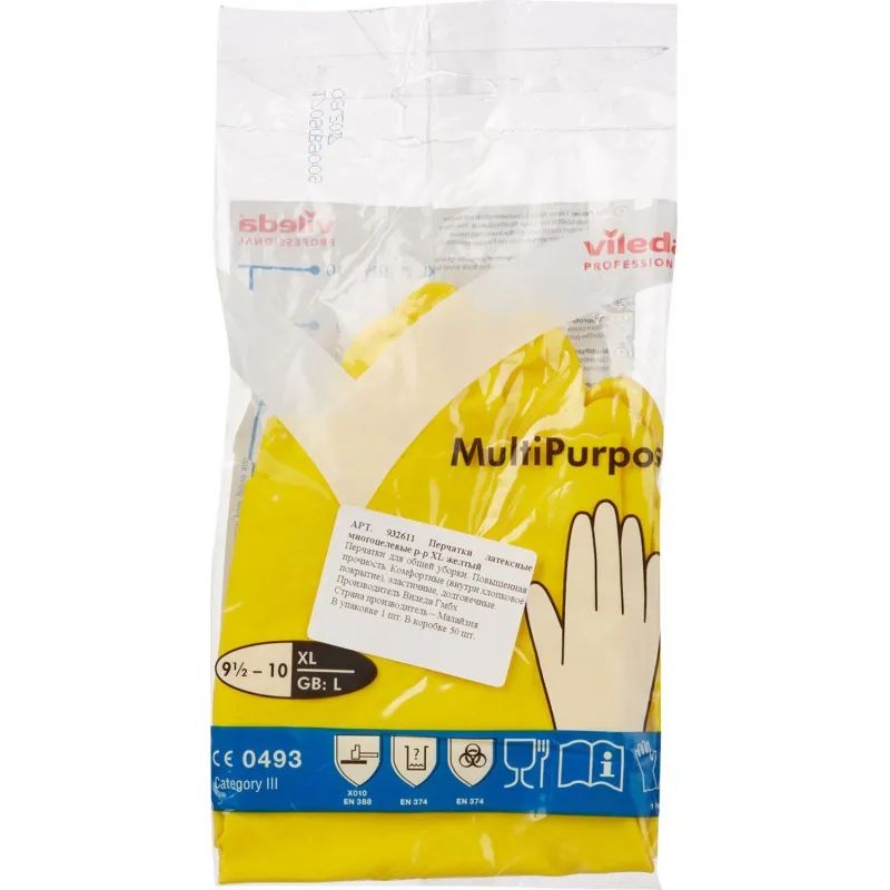 Перчатки резиновые Vileda Profes латекс желтый рXL 102591/174377,ПС