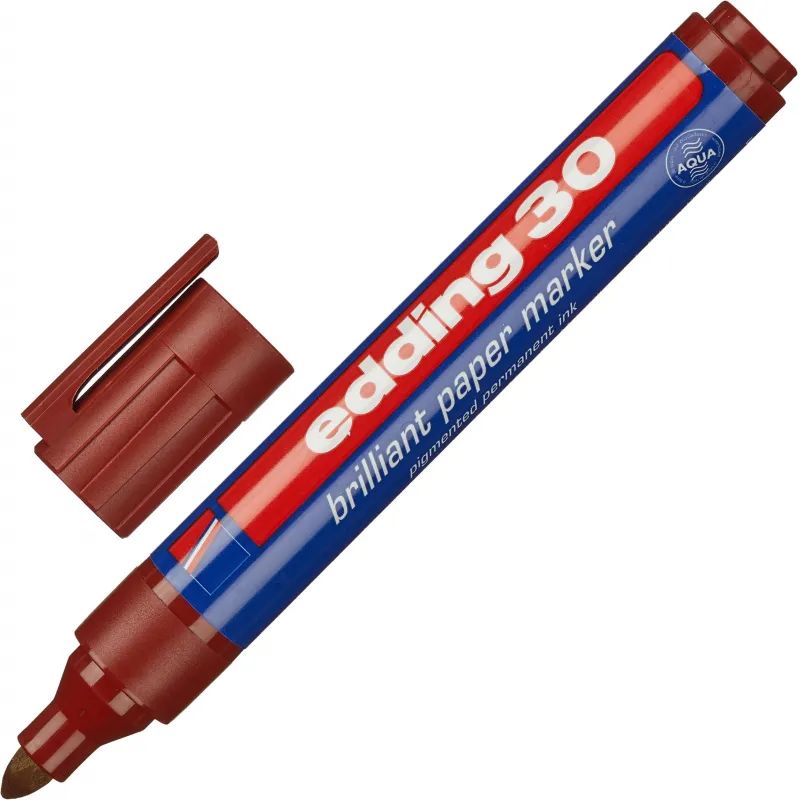 Маркер перманентный пигментный EDDING E-30/007 корич 1,5-3мм круг. након