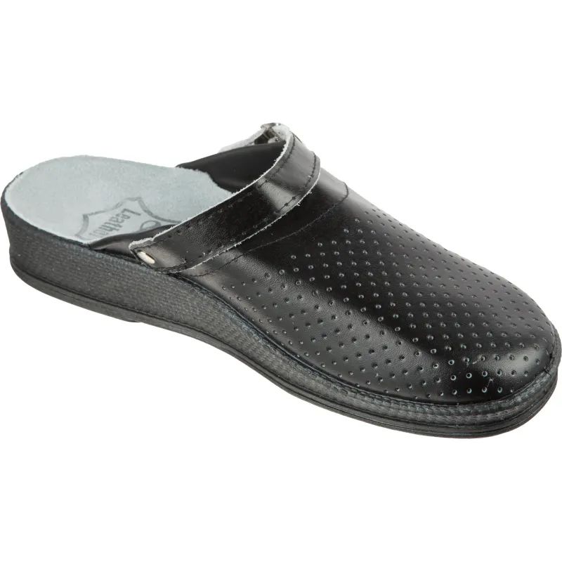 Сабо муж.нат.кожа цв.чёрный(р.41) (10-12-7)