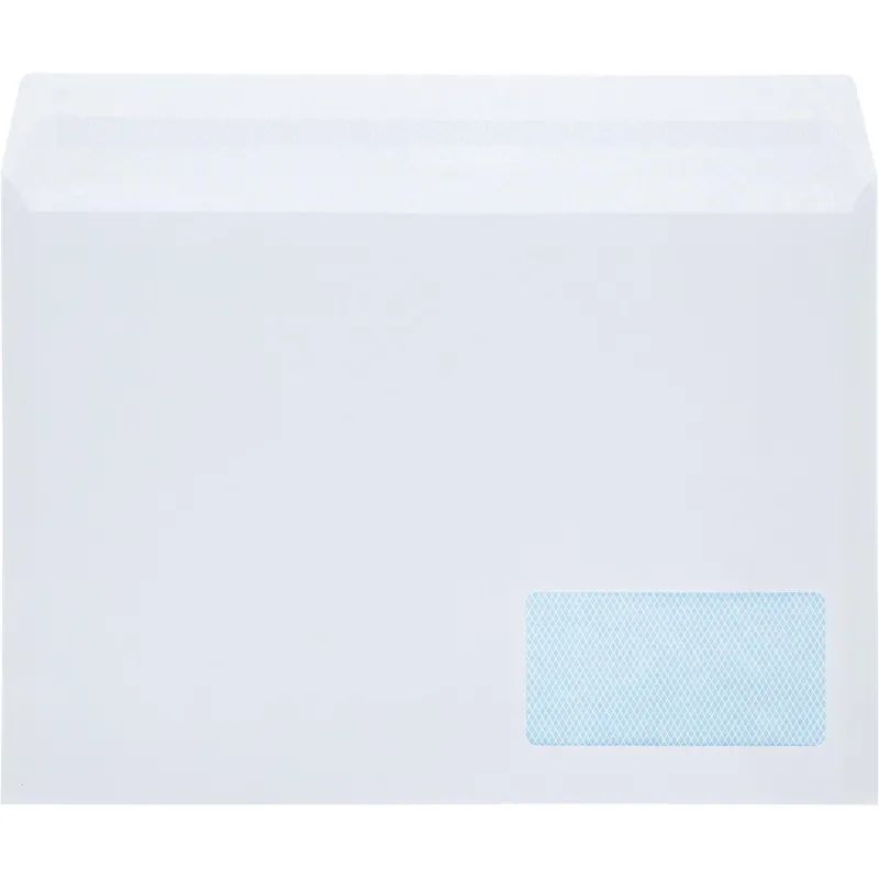 Конверт С4 BUSINESSPOST стрип прав.ниж окно (55x110)100г/м2 250шт/уп