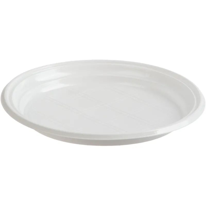 Тарелка одноразовая d-205мм, белая, бюджет, КОМУС ПС 100шт/уп