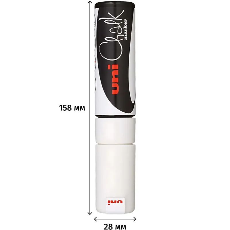 Маркер меловой UNI PWE-17K, белый, до 15 мм.