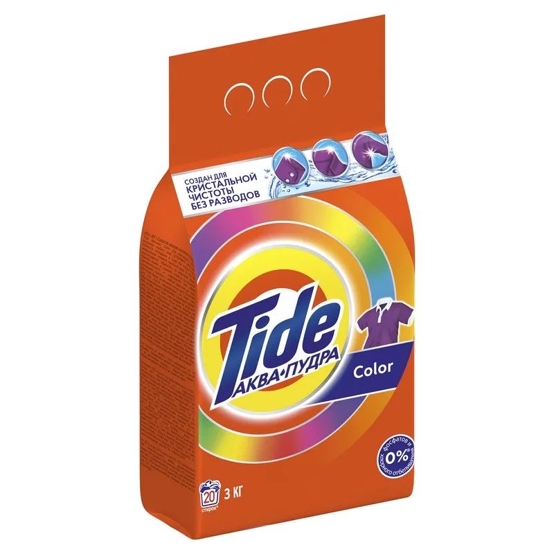 Порошок стиральный Tide Аква Пудра Color автомат 3кг д/цветного белья