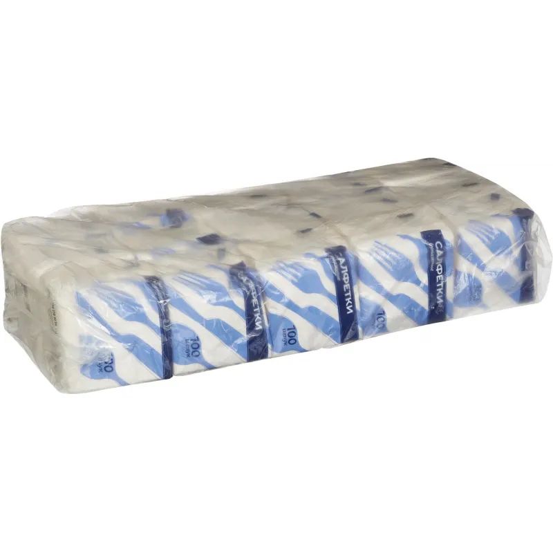 Салфетки бумажные 1 сл. 24х24 белые 100 лист/пач, 15 пач/уп