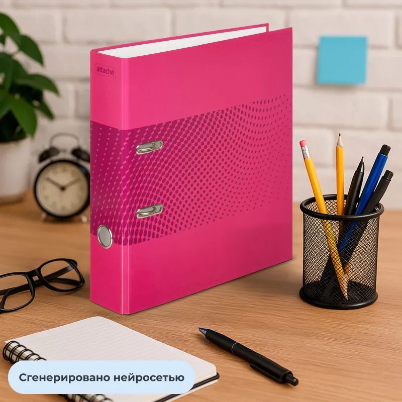 Папка-регистратор Attache Digital, розовый. лам.карт./бум.,75мм