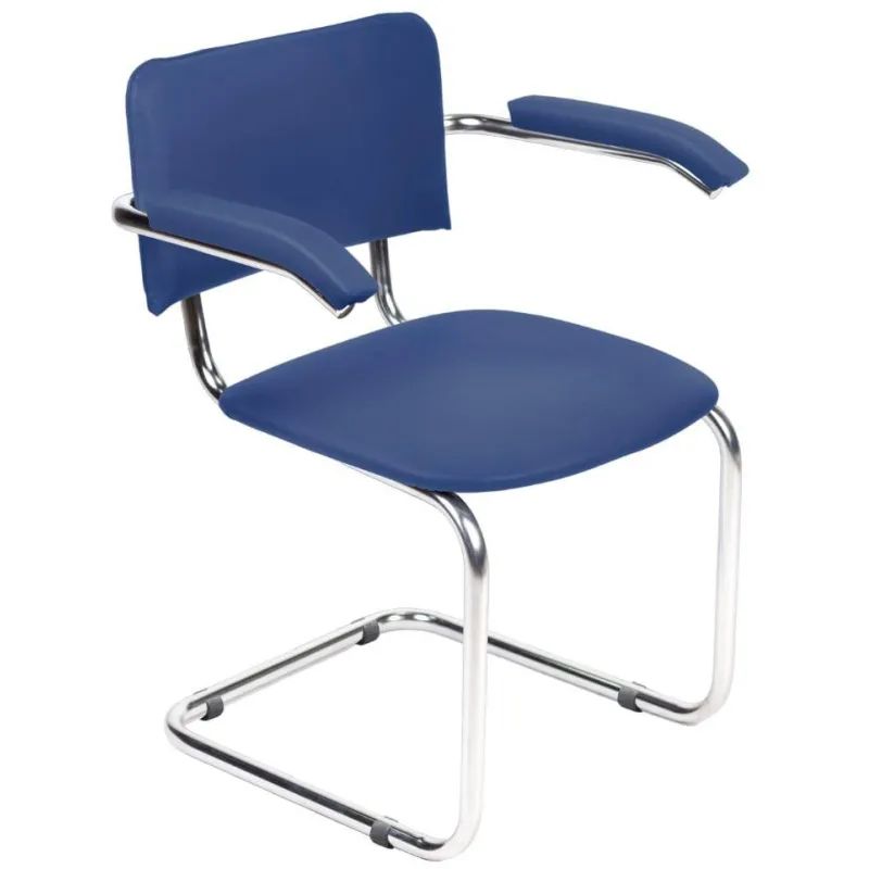 Стул UP_конференц Silwia Arm (Сильвия АРМ) каркас хром, к/з синий Z06