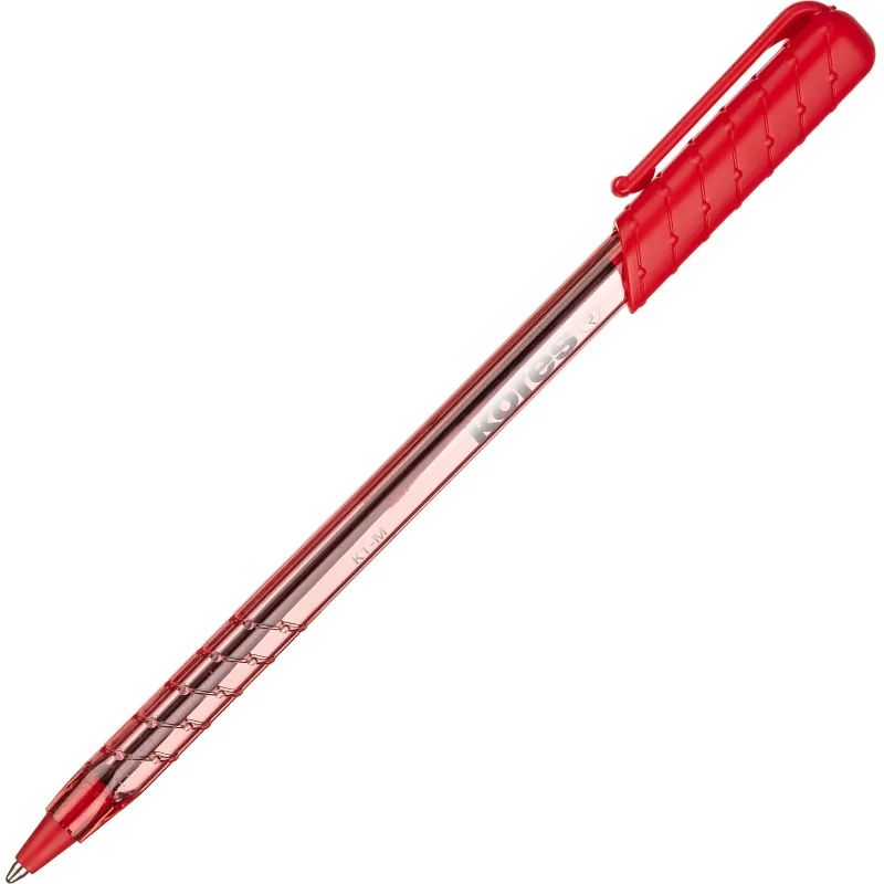 Ручка шариковая неавтомат. KORES К1 0,7ммтреуг.корп4шт/бл сн/чр/кр/зл