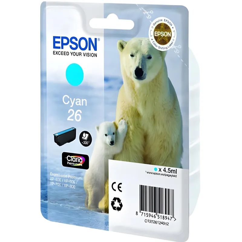 Картридж струйный Epson C13T26124012 гол. для XP600/700/800